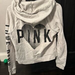 Victoria's Secret Gray Hoodie with Black PINK Logo
